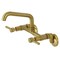 Kingston Brass KS823SB Concord Two-Handle Wall-Mount Kitchen Faucet, Brushed Brass KS823SB - alternate 1